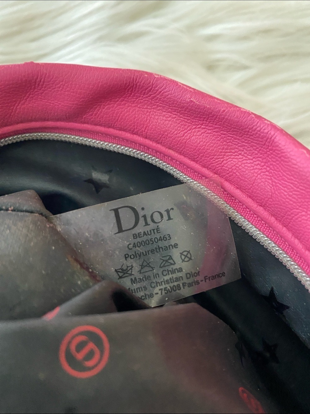 Christian Dior red/pink faux leather makeup bag-Embossed Logo - Picture 10 of 10